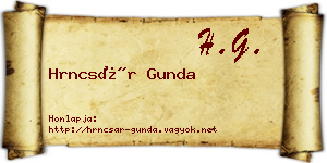 Hrncsár Gunda névjegykártya